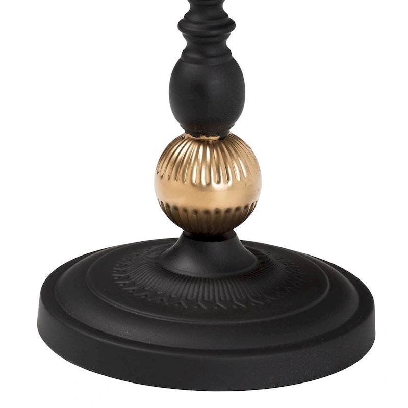 Table d'appoint ronde moderne et glamour – Table d'appoint en métal noir et doré avec plateau amovible pour une utilisation intérieure ou semi-extérieure