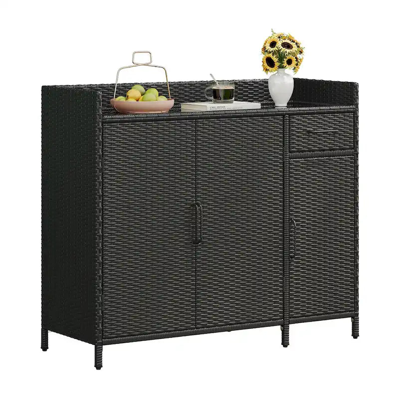 Armoire de rangement d'extérieur en rotin
