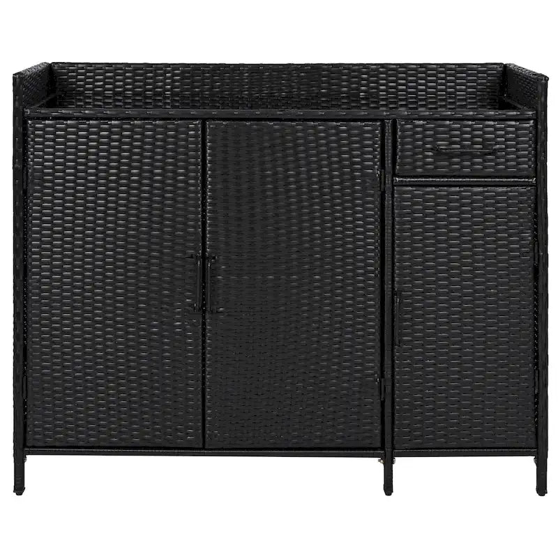 Armoire de rangement d'extérieur en rotin