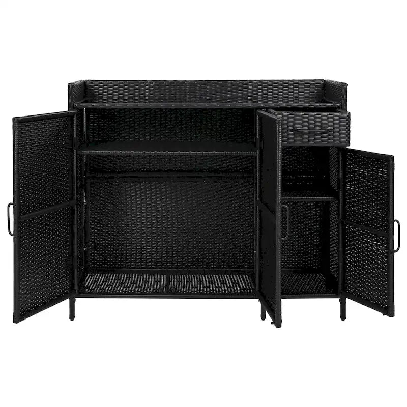 Armoire de rangement d'extérieur en rotin