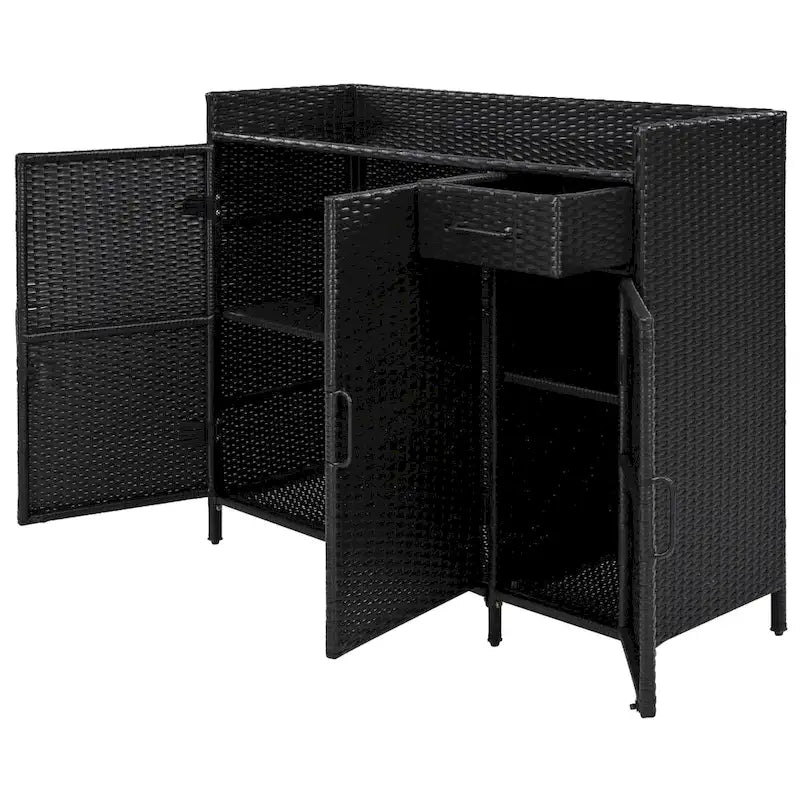 Armoire de rangement d'extérieur en rotin