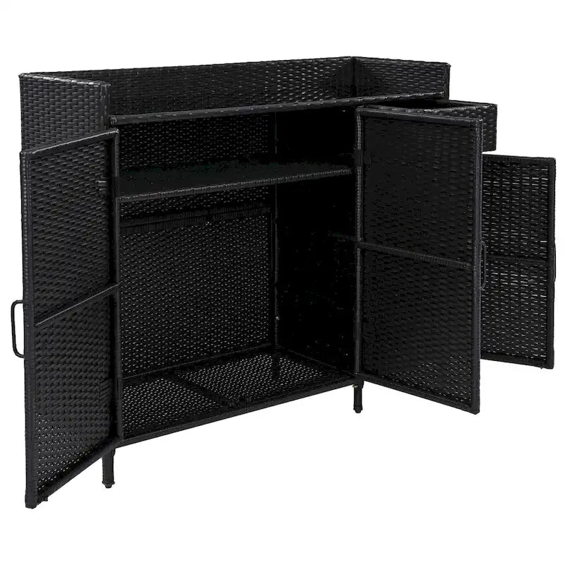 Armoire de rangement d'extérieur en rotin