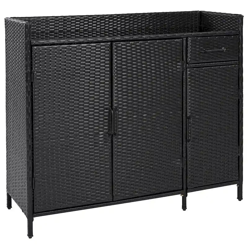 Armoire de rangement d'extérieur en rotin