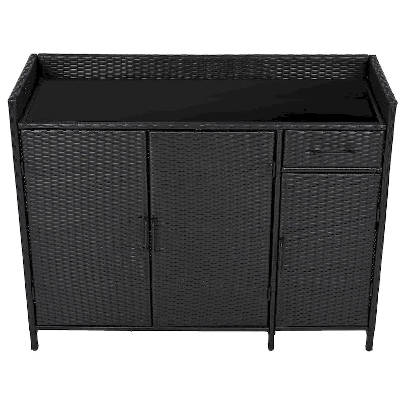 Armoire de rangement d'extérieur en rotin