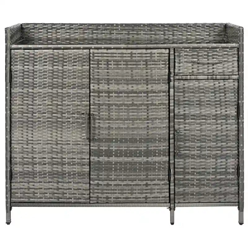 Armoire de rangement d'extérieur en rotin