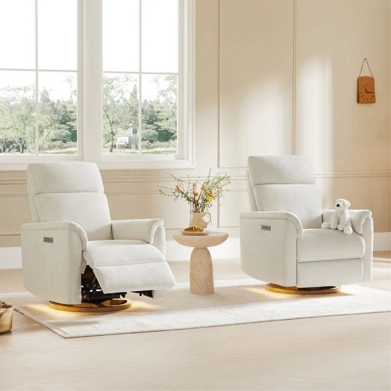 Fauteuil inclinable motorisé pour chambre de bébé avec veilleuse