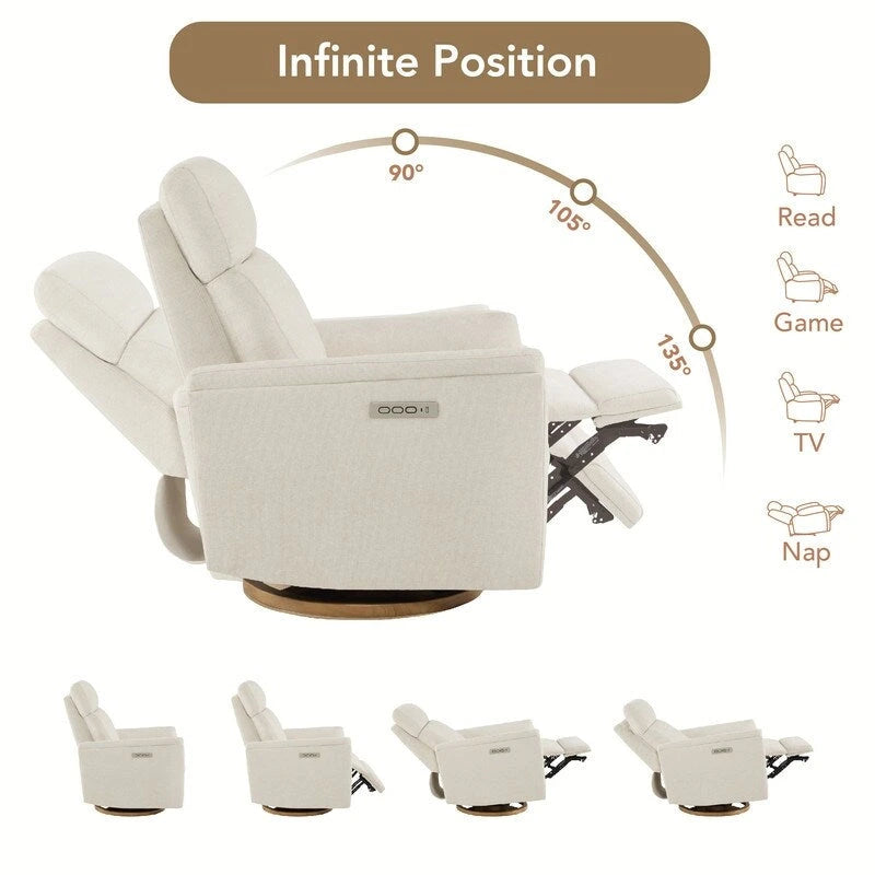 Fauteuil inclinable motorisé pour chambre de bébé avec veilleuse