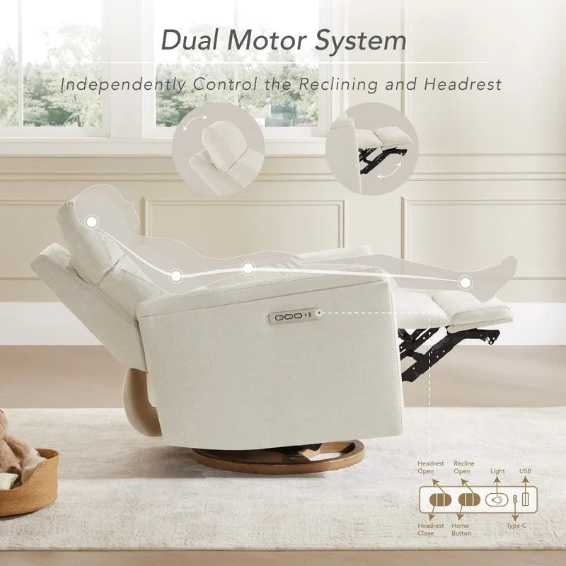 Fauteuil inclinable motorisé pour chambre de bébé avec veilleuse