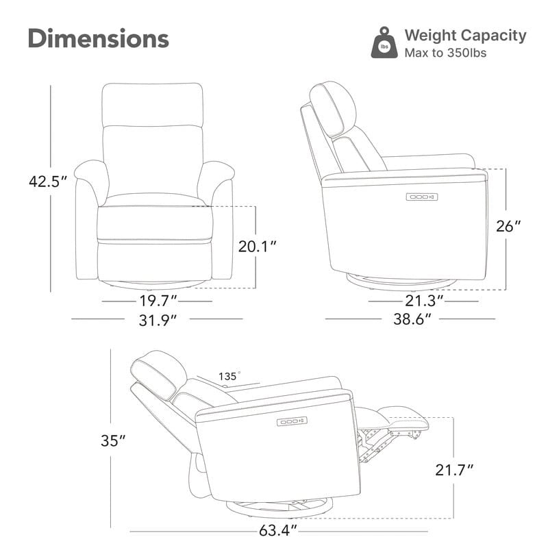 Fauteuil inclinable motorisé pour chambre de bébé avec veilleuse