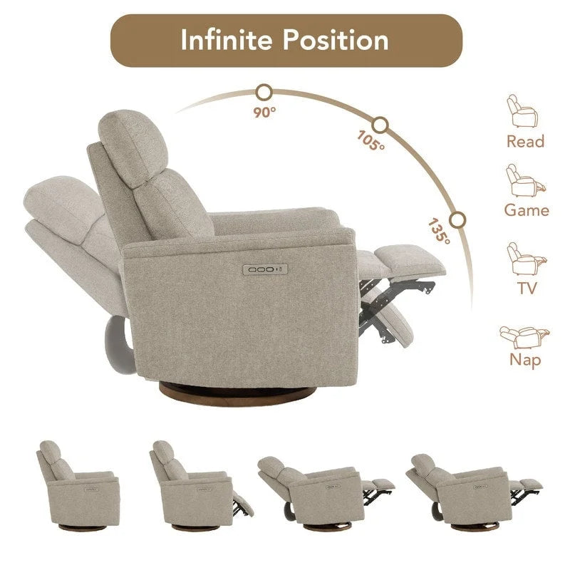 Fauteuil inclinable motorisé pour chambre de bébé avec veilleuse
