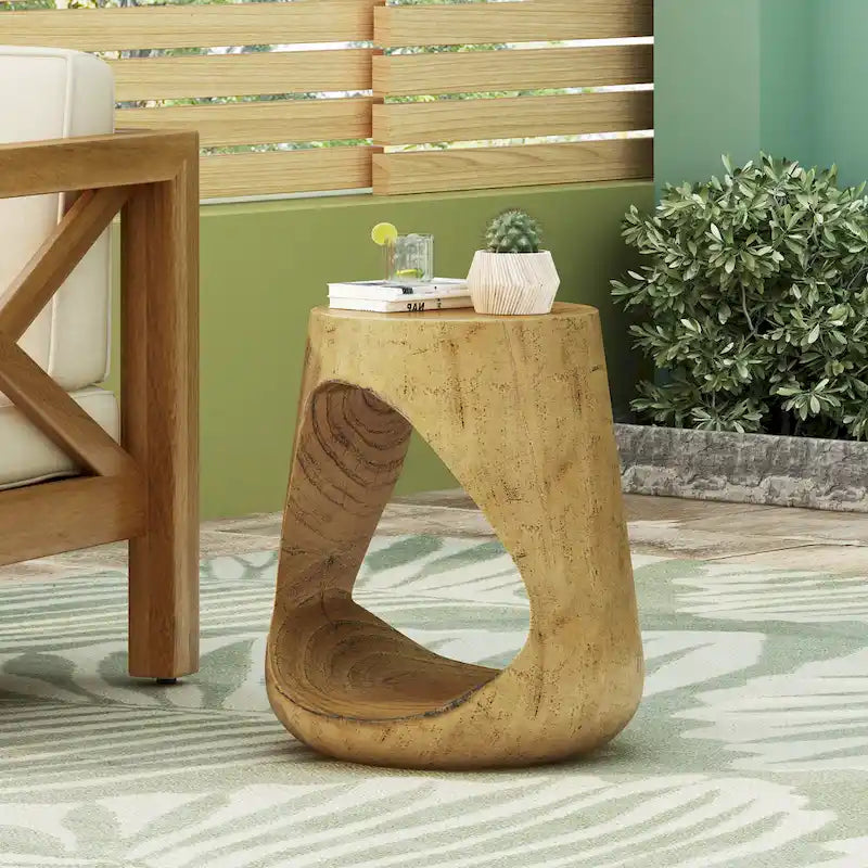 14,5 Table d'appoint ronde moderne avec base large et stable pour le salon ou la chambre à coucher