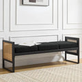 Banc de rangement capitonné en tissu pour bout de lit, entrée - 144 cm (L) x 43 cm (l) x 57 cm (H)