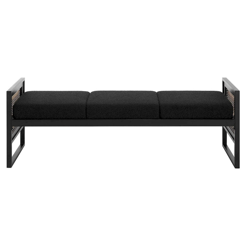 Banc de rangement capitonné en tissu pour bout de lit, entrée - 144 cm (L) x 43 cm (l) x 57 cm (H)