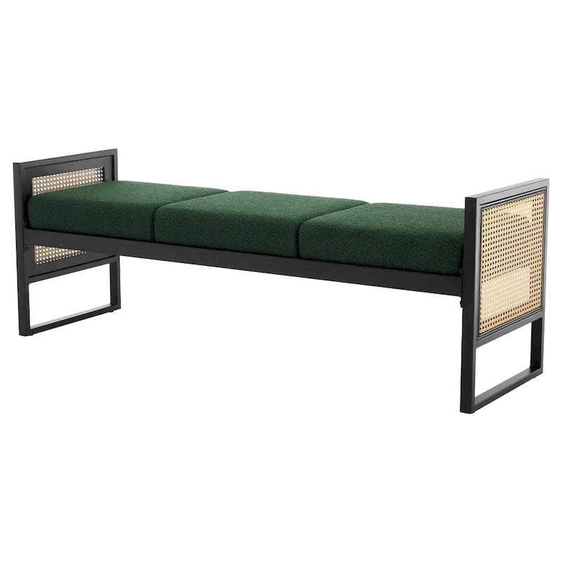 Banc de rangement capitonné en tissu pour bout de lit, entrée - 144 cm (L) x 43 cm (l) x 57 cm (H)
