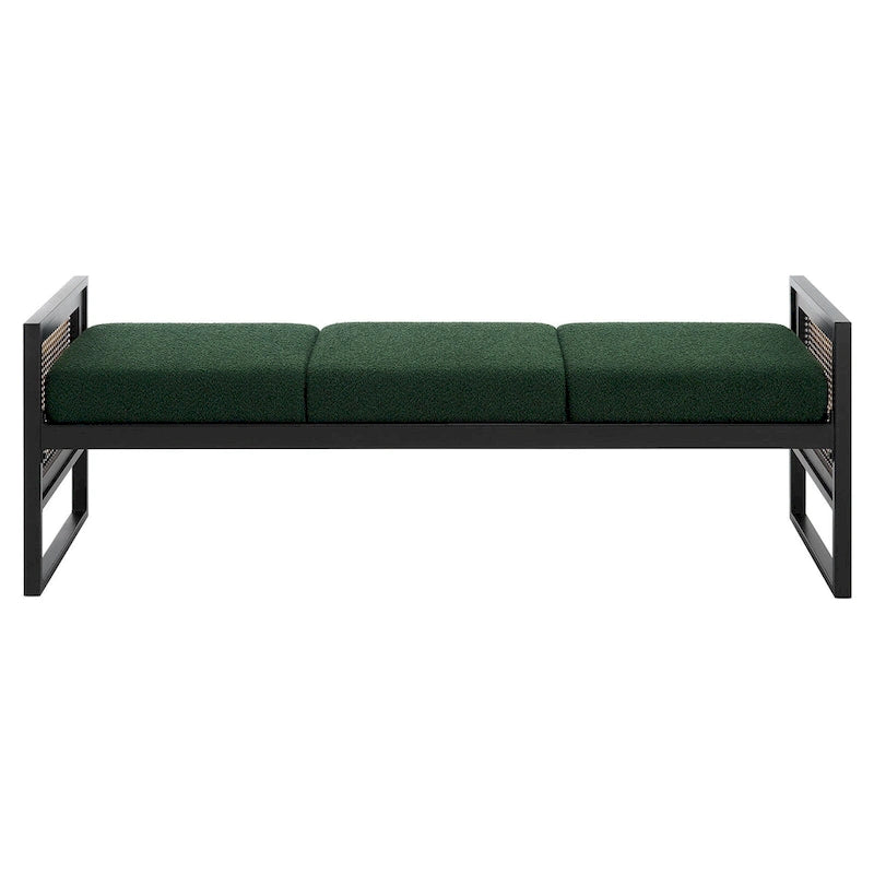 Banc de rangement capitonné en tissu pour bout de lit, entrée - 144 cm (L) x 43 cm (l) x 57 cm (H)