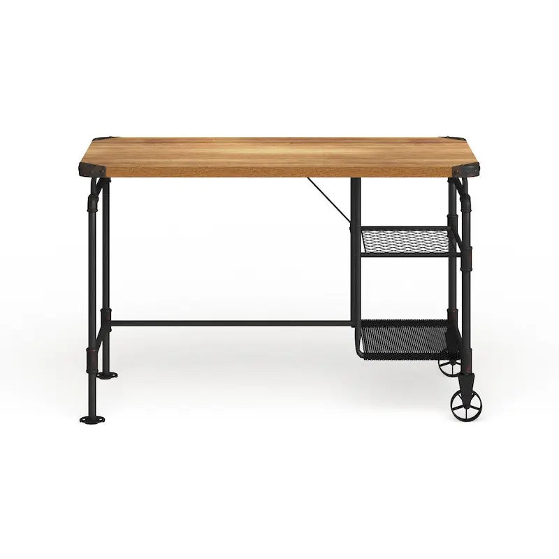 Bureau d'ordinateur industriel en métal noir de 47 pouces