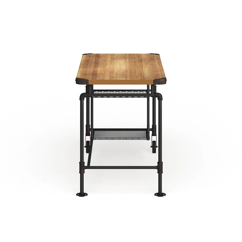 Bureau d'ordinateur industriel en métal noir de 47 pouces