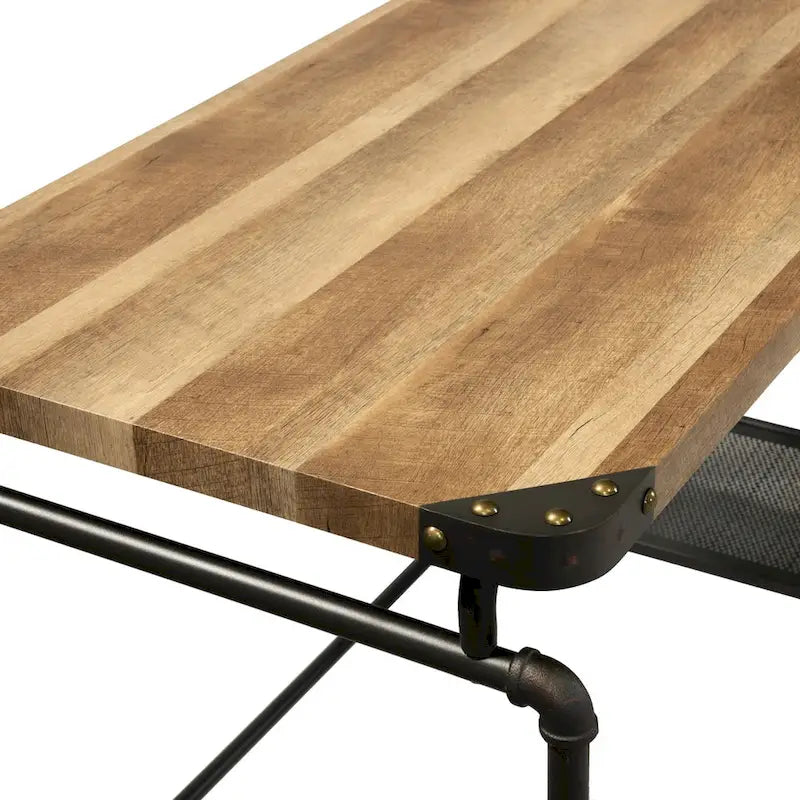 Bureau d'ordinateur industriel en métal noir de 47 pouces