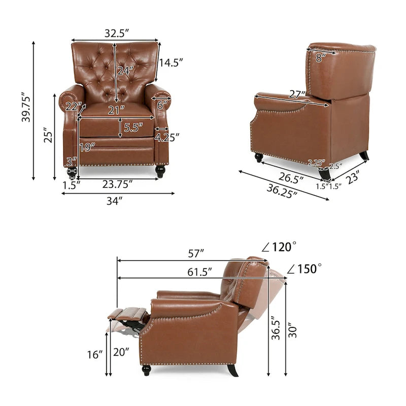 Fauteuil inclinable rembourré contemporain de
