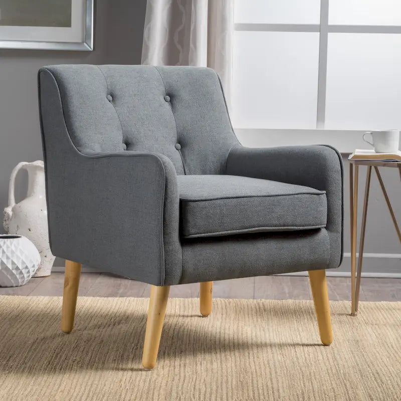 Fauteuil capitonné de style moderniste du milieu du siècle par
