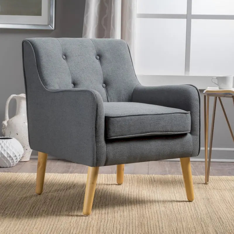 Fauteuil capitonné de style moderniste du milieu du siècle par