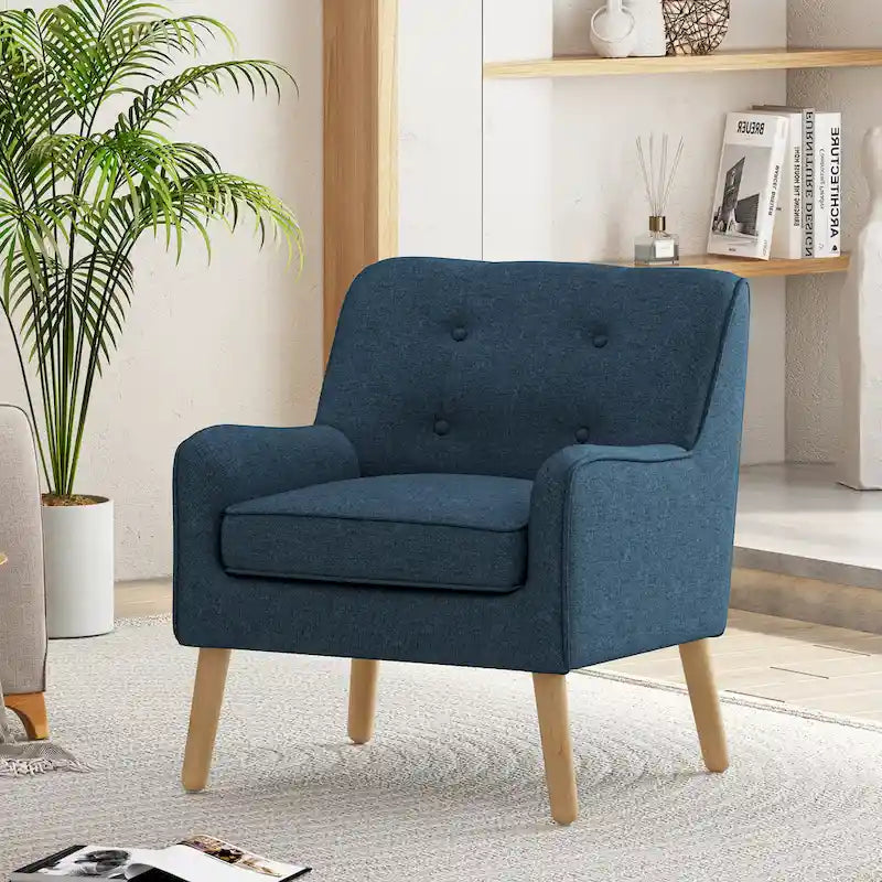 Fauteuil capitonné de style moderniste du milieu du siècle par