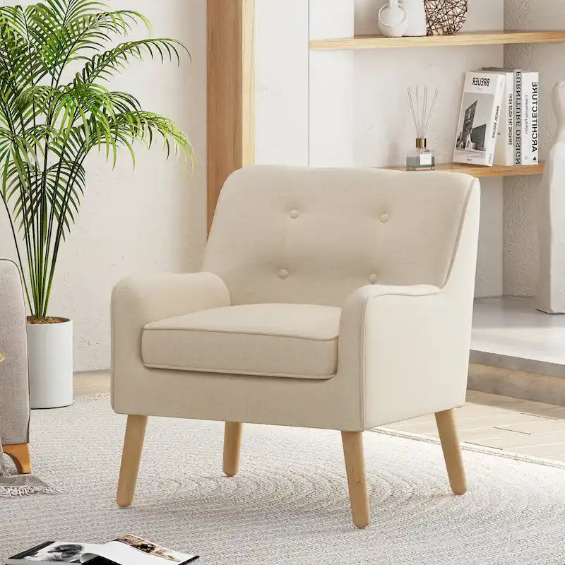 Fauteuil capitonné de style moderniste du milieu du siècle par