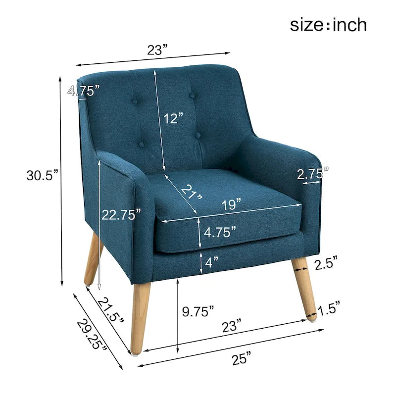 Fauteuil capitonné de style moderniste du milieu du siècle par