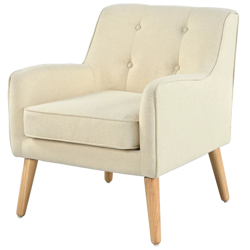 Fauteuil capitonné de style moderniste du milieu du siècle par