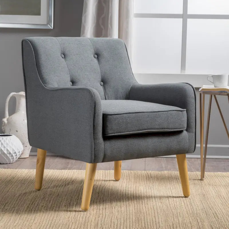 Fauteuil capitonné de style moderniste du milieu du siècle par