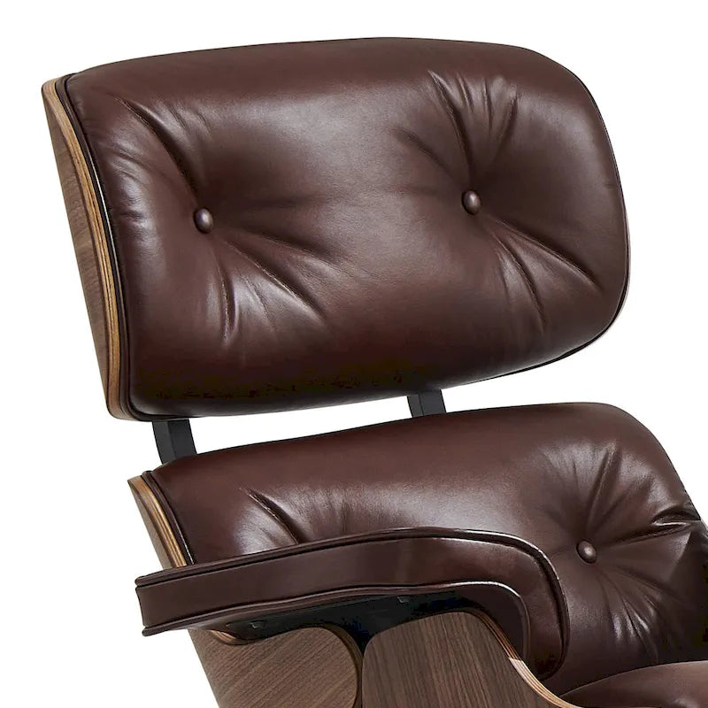 Fauteuil de salon pivotant à dossier haut de style Mid-Century avec ottoman pour le salon et la chambre