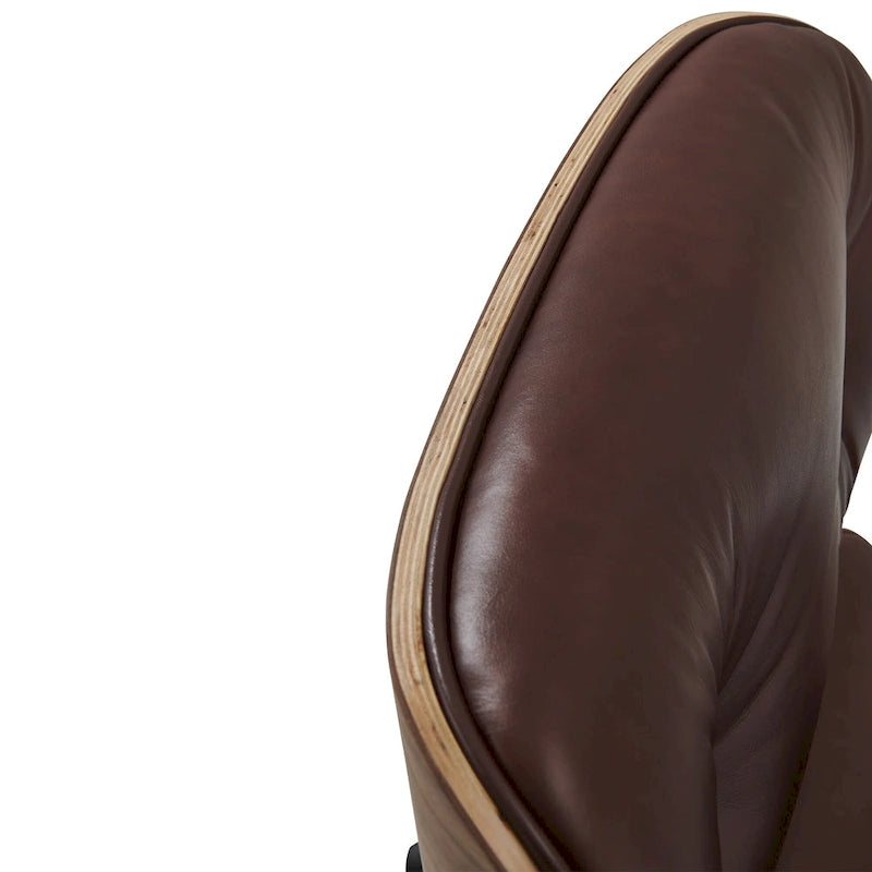 Fauteuil de salon pivotant à dossier haut de style Mid-Century avec ottoman pour le salon et la chambre