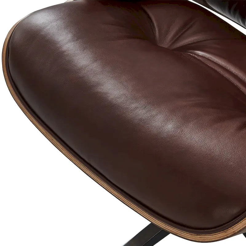 Fauteuil de salon pivotant à dossier haut de style Mid-Century avec ottoman pour le salon et la chambre