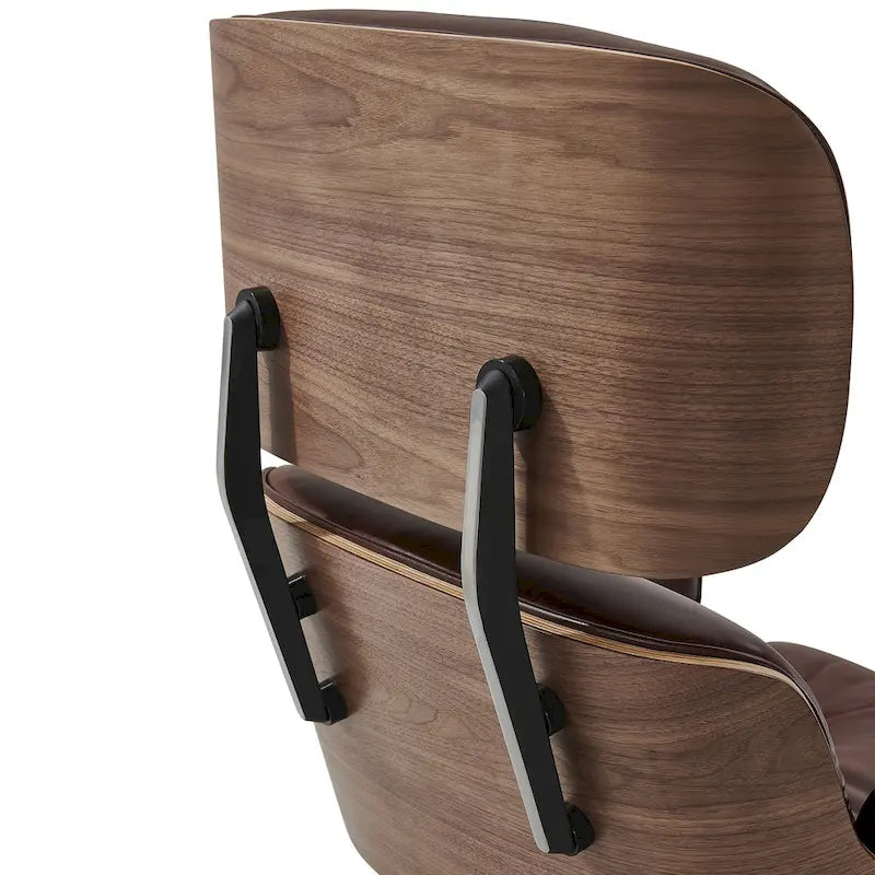 Fauteuil de salon pivotant à dossier haut de style Mid-Century avec ottoman pour le salon et la chambre