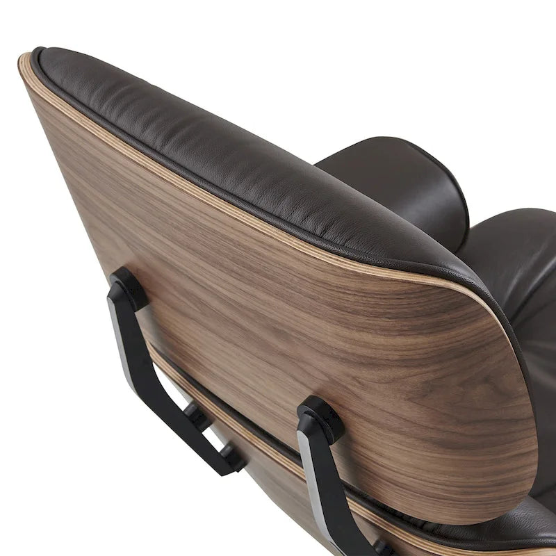 Fauteuil de salon pivotant à dossier haut de style Mid-Century avec ottoman pour le salon et la chambre