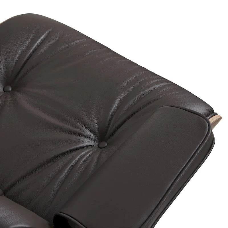 Fauteuil de salon pivotant à dossier haut de style Mid-Century avec ottoman pour le salon et la chambre