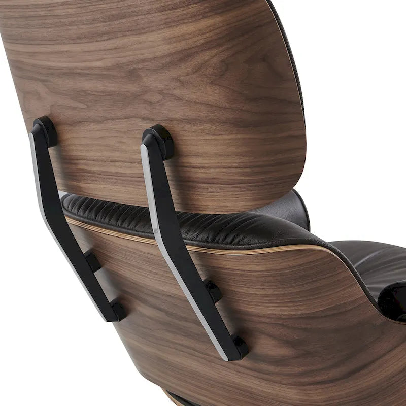 Fauteuil de salon pivotant à dossier haut de style Mid-Century avec ottoman pour le salon et la chambre