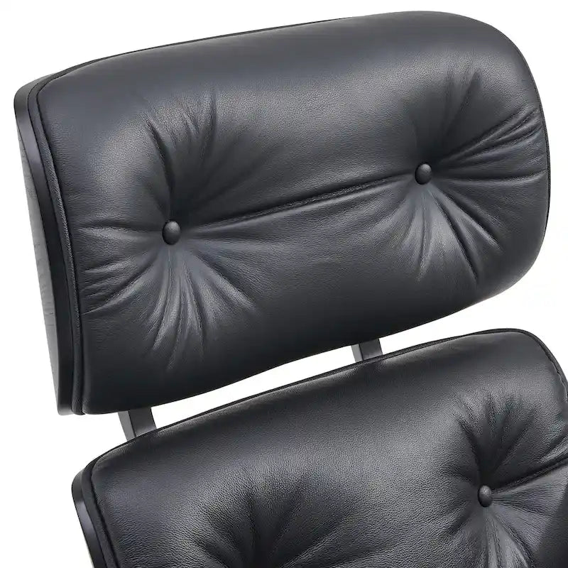 Fauteuil de salon pivotant à dossier haut de style Mid-Century avec ottoman pour le salon et la chambre