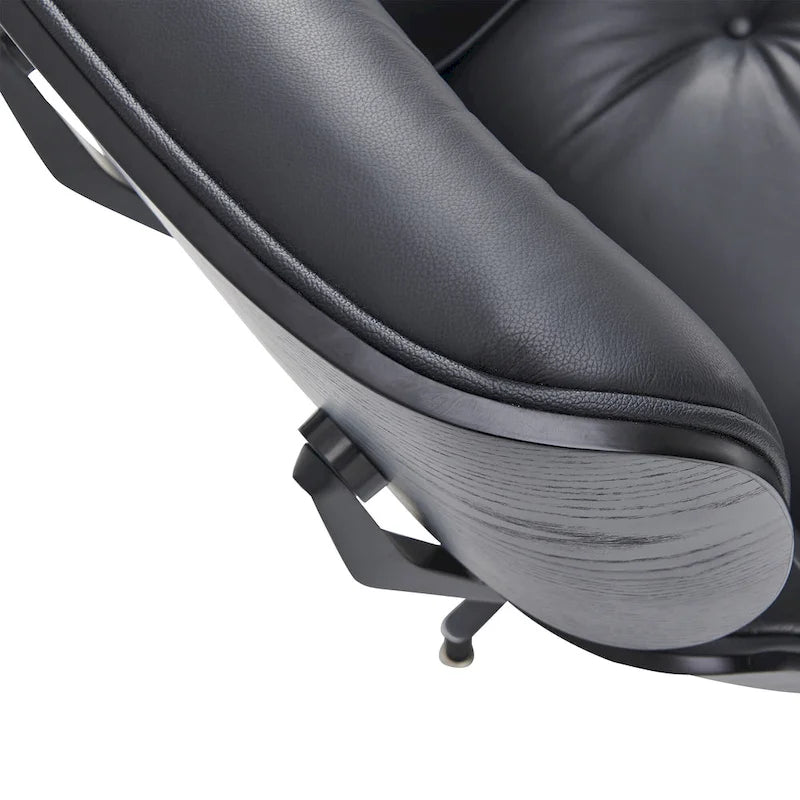 Fauteuil de salon pivotant à dossier haut de style Mid-Century avec ottoman pour le salon et la chambre