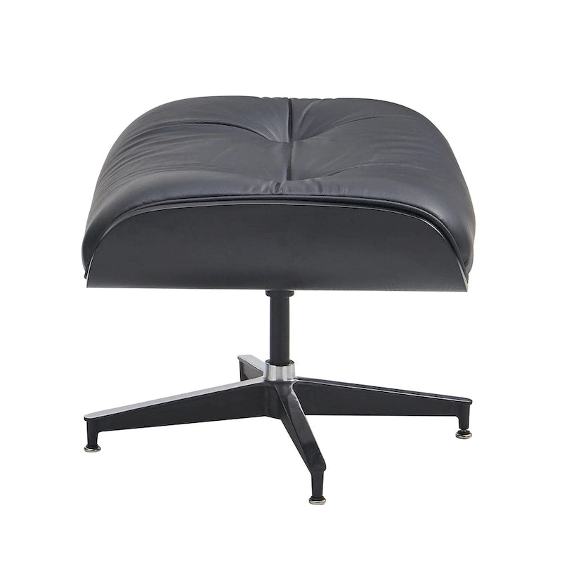 Fauteuil de salon pivotant à dossier haut de style Mid-Century avec ottoman pour le salon et la chambre