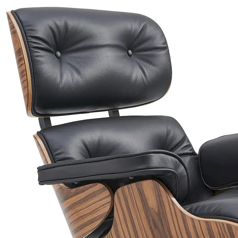 Fauteuil de salon pivotant à dossier haut de style Mid-Century avec ottoman pour le salon et la chambre