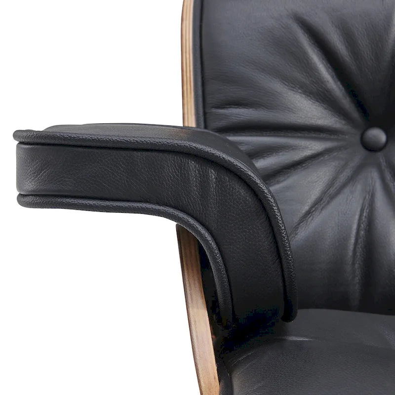 Fauteuil de salon pivotant à dossier haut de style Mid-Century avec ottoman pour le salon et la chambre