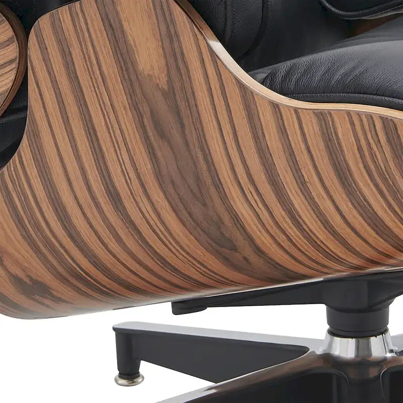 Fauteuil de salon pivotant à dossier haut de style Mid-Century avec ottoman pour le salon et la chambre