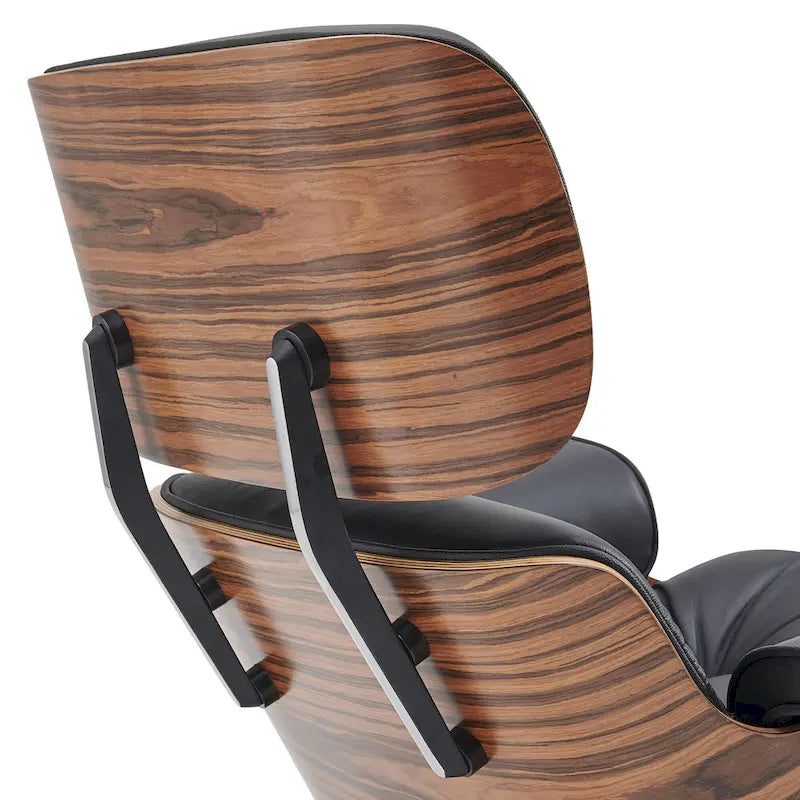 Fauteuil de salon pivotant à dossier haut de style Mid-Century avec ottoman pour le salon et la chambre