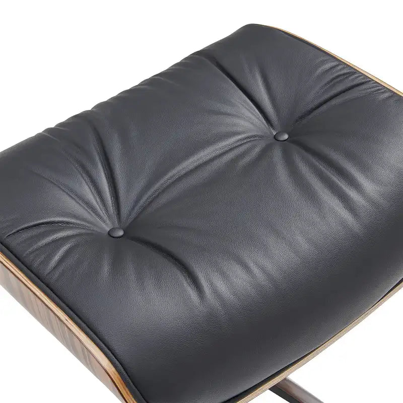 Fauteuil de salon pivotant à dossier haut de style Mid-Century avec ottoman pour le salon et la chambre
