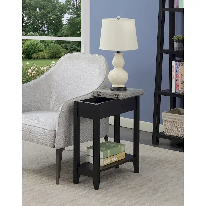 Table d'appoint à plateau relevable avec étagère