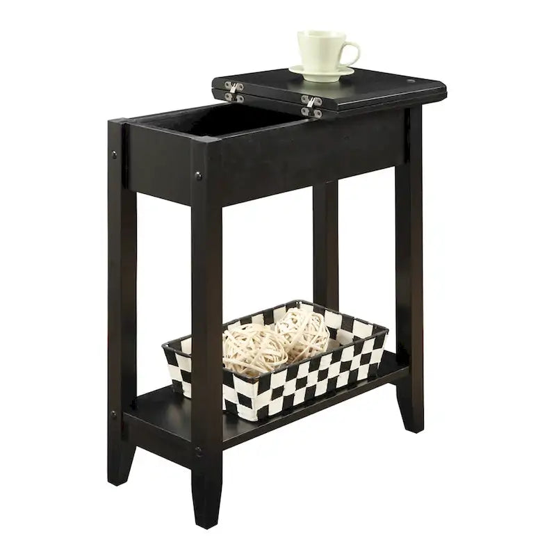 Table d'appoint à plateau relevable avec étagère