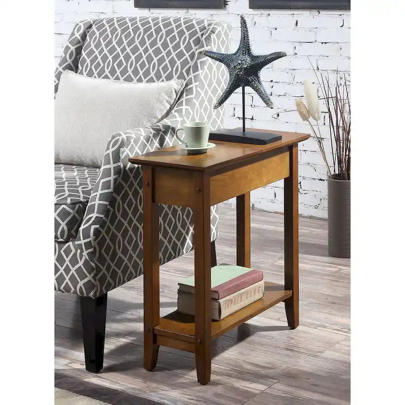 Table d'appoint à plateau relevable avec étagère