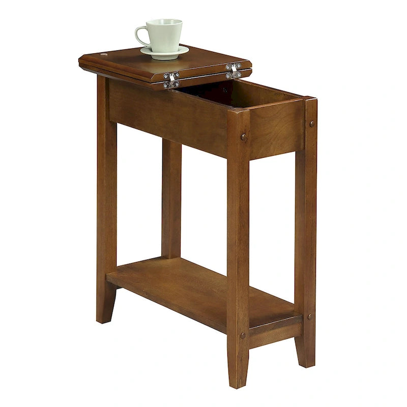Table d'appoint à plateau relevable avec étagère
