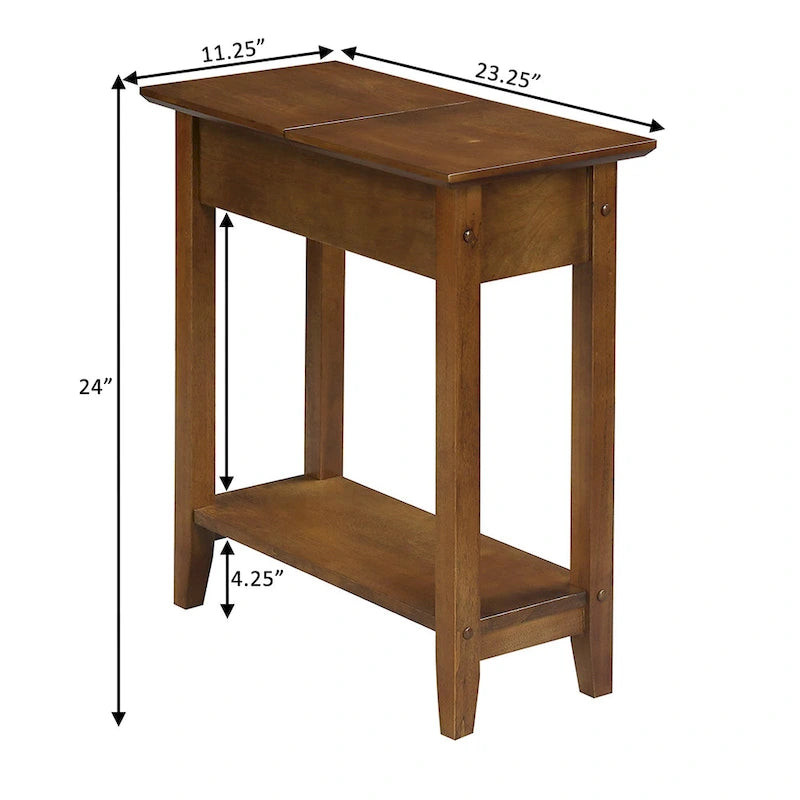 Table d'appoint à plateau relevable avec étagère